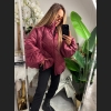 Damska kurtka puchowa oversize typu puffer w kolorze bordowym